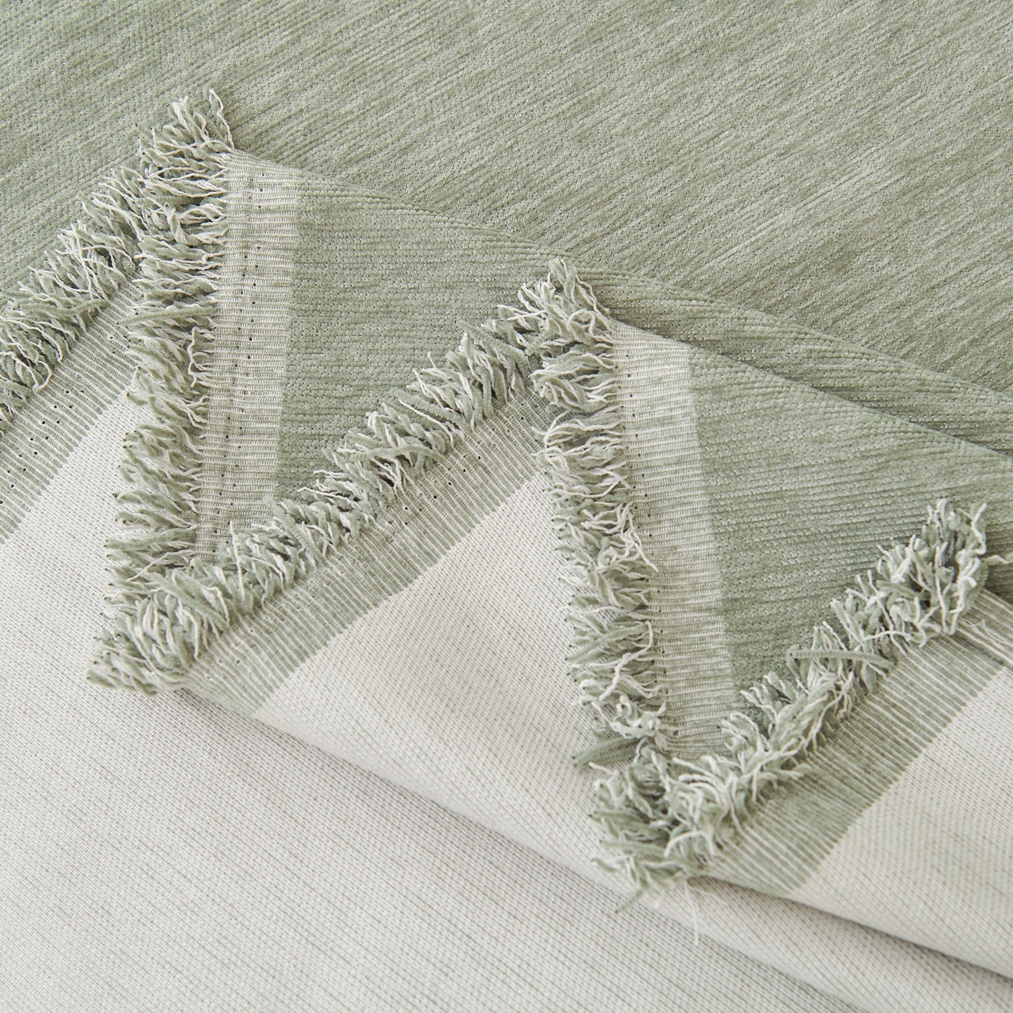Textured Sofa Cover with Fringed Edges