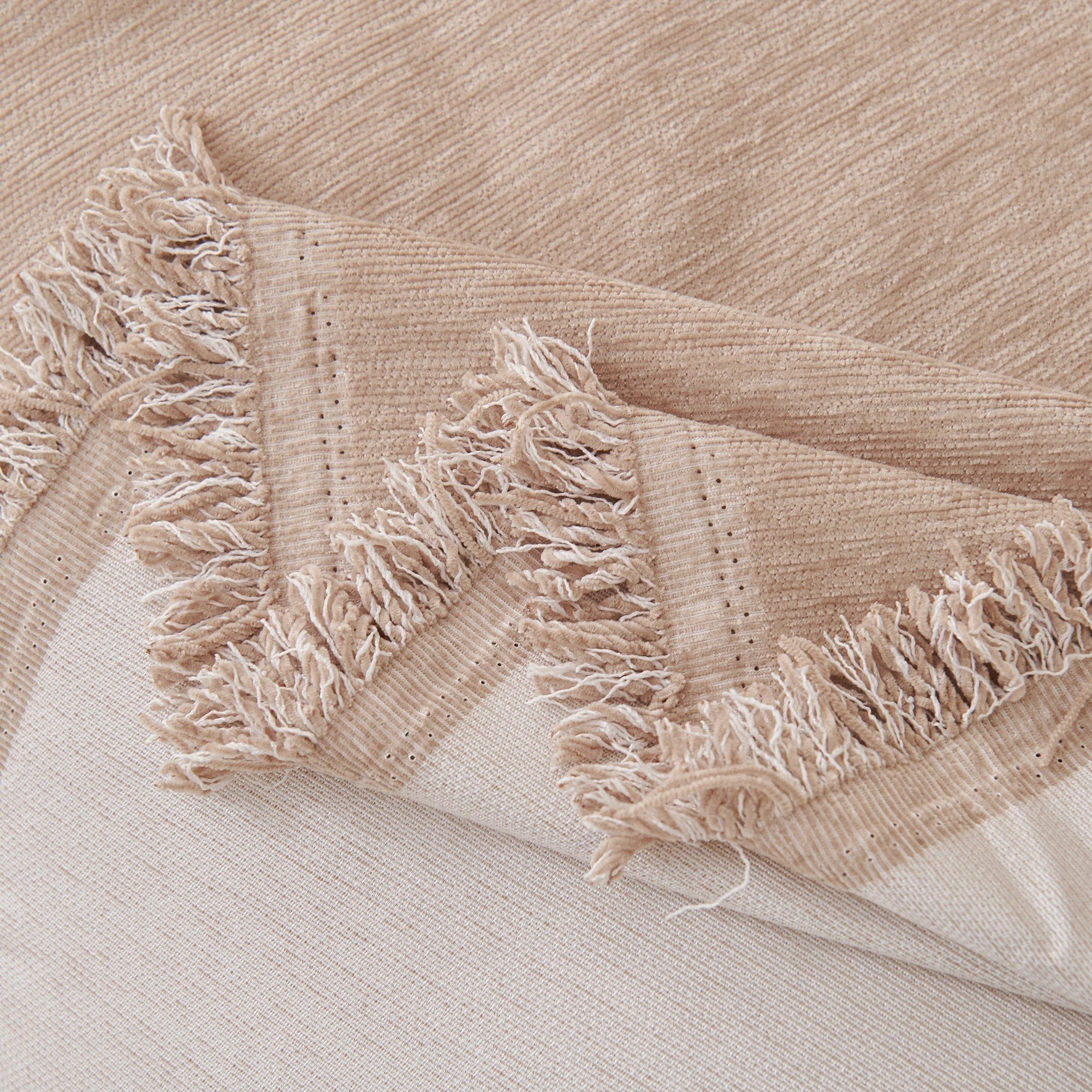 Textured Sofa Cover with Fringed Edges