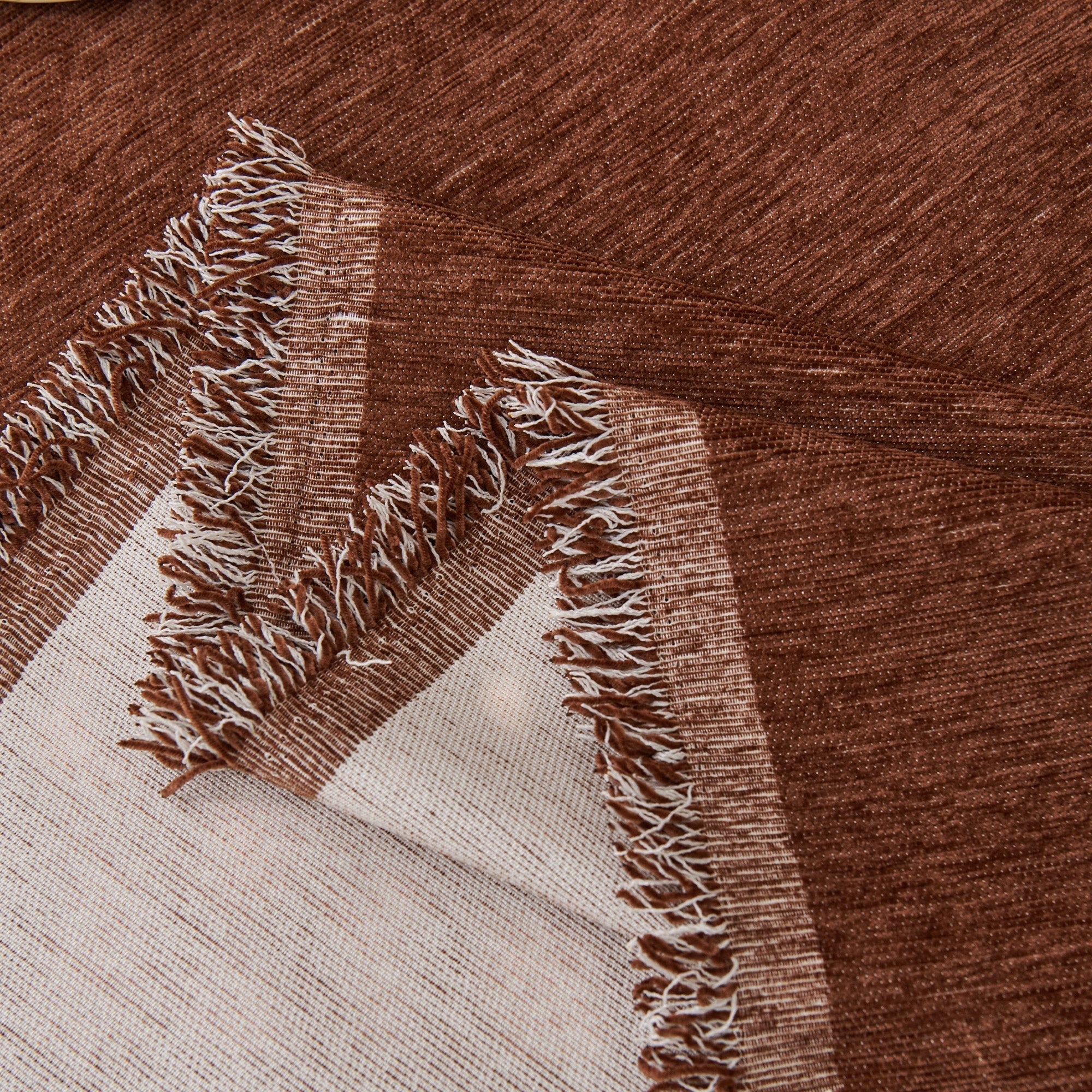 Textured Sofa Cover with Fringed Edges