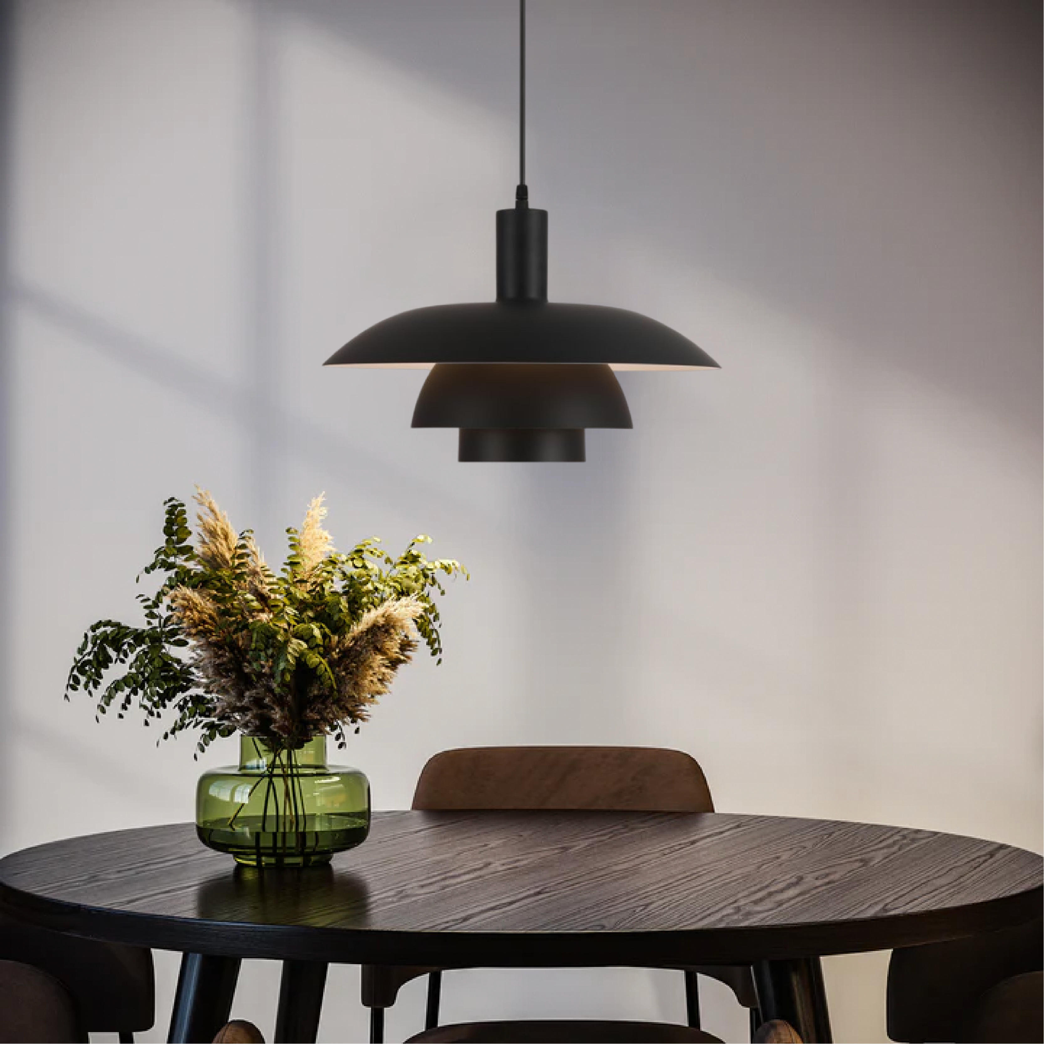 Tiered Metal Pendant Light with Layered Dome Shade