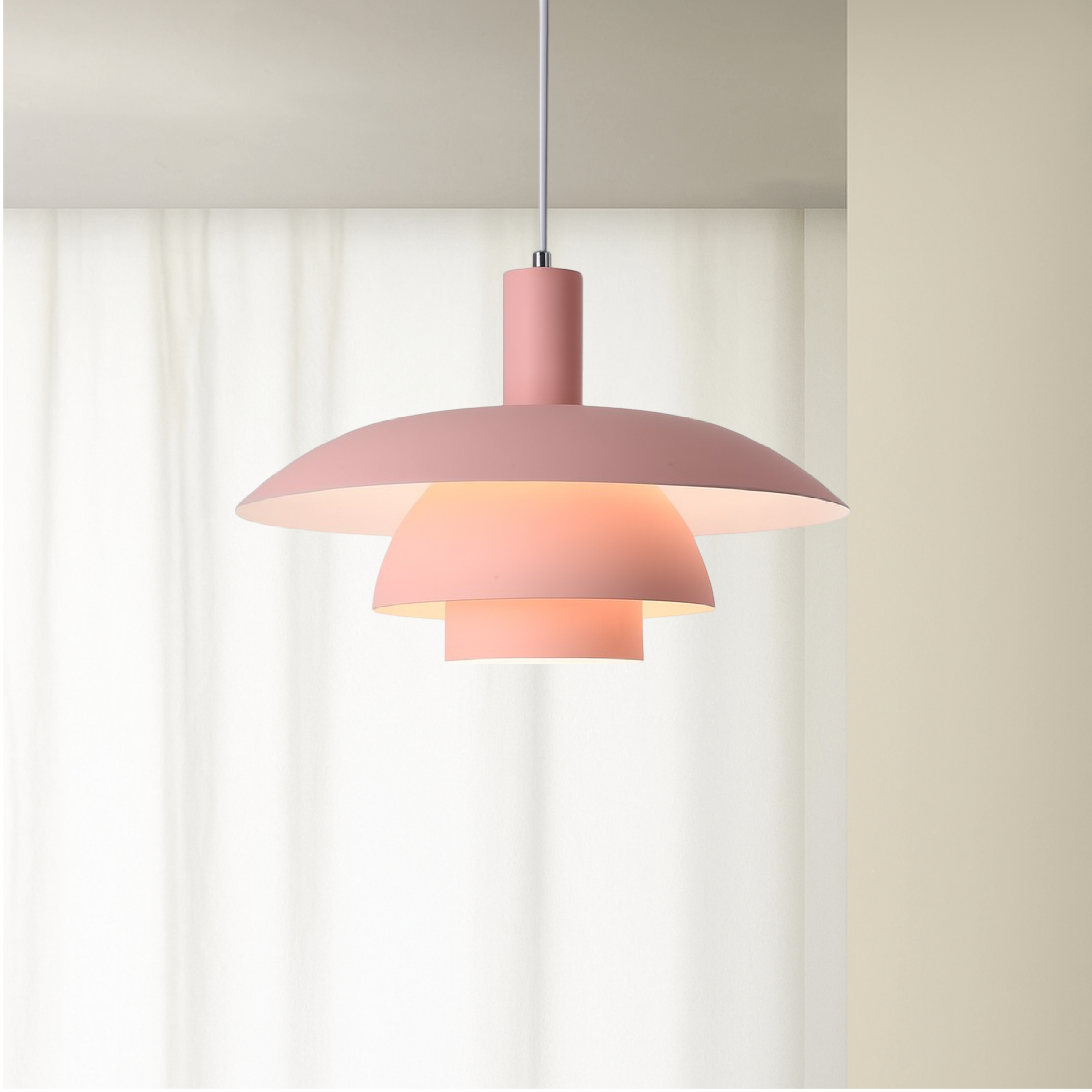 Tiered Metal Pendant Light with Layered Dome Shade