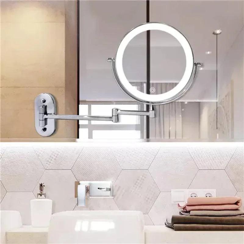 Vanity Mirror with LED Lights and Extendable Arm
