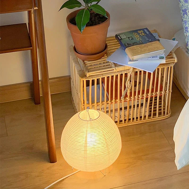 Paper Table Lamp Aluminium Base E14 Wabi Sabi Desk Light