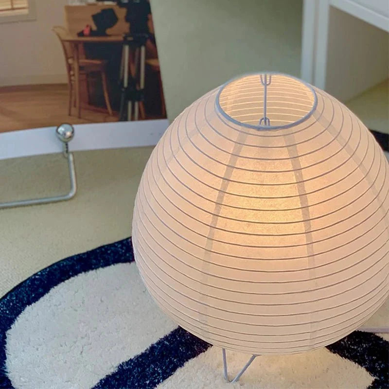 Paper Table Lamp Aluminium Base E14 Wabi Sabi Desk Light
