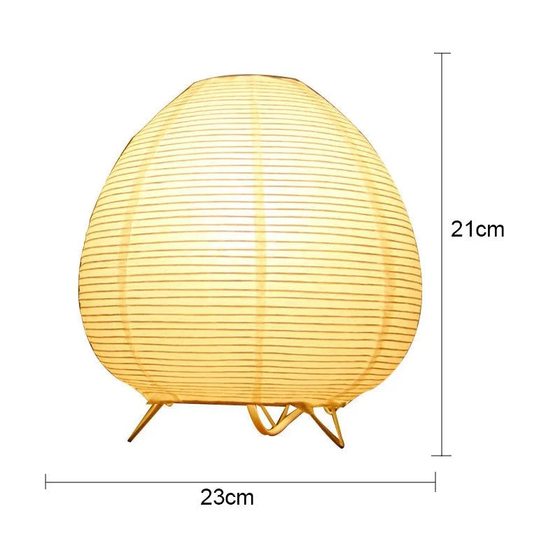 Paper Table Lamp Aluminium Base E14 Wabi Sabi Desk Light