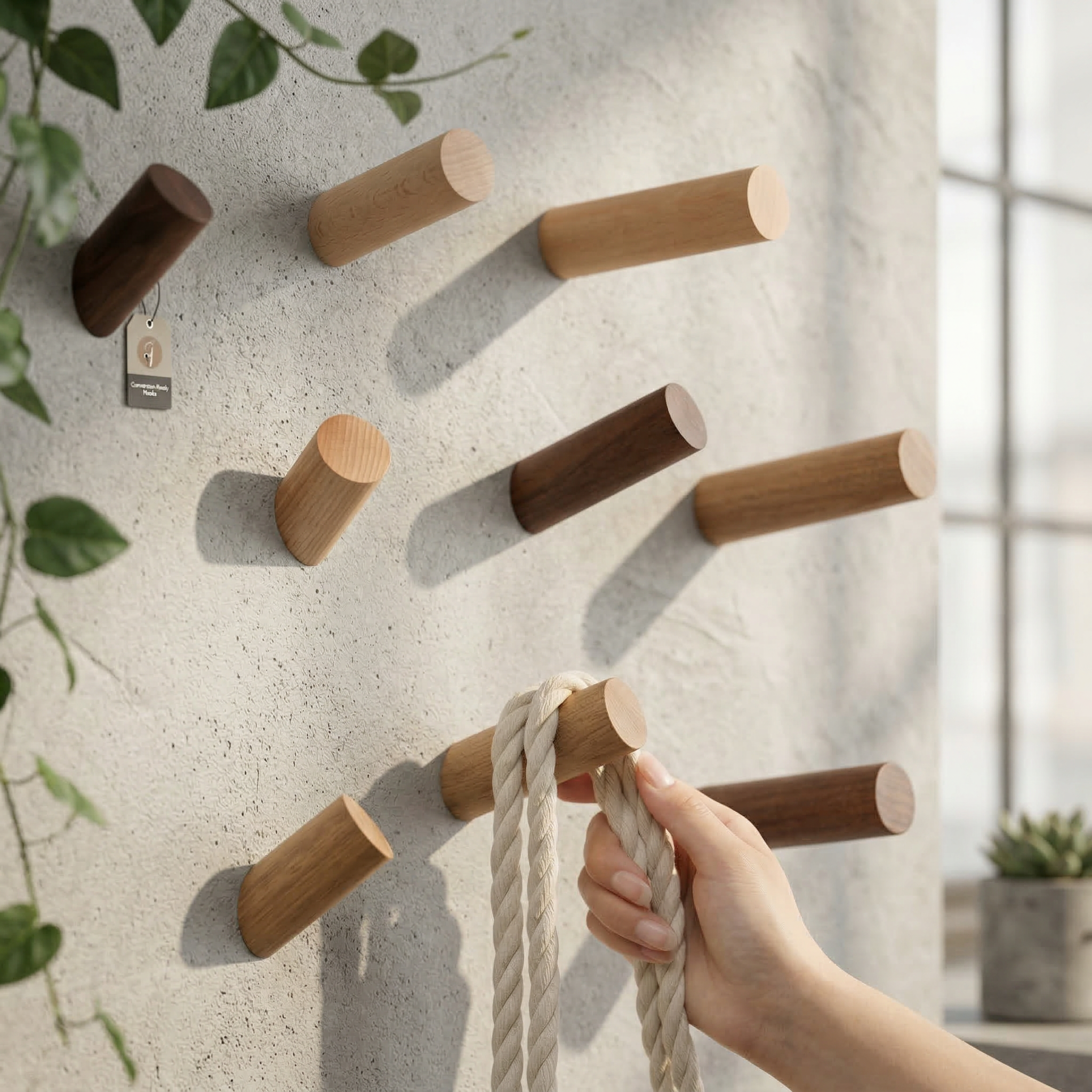 Wall Mounted Solid Wood Hook