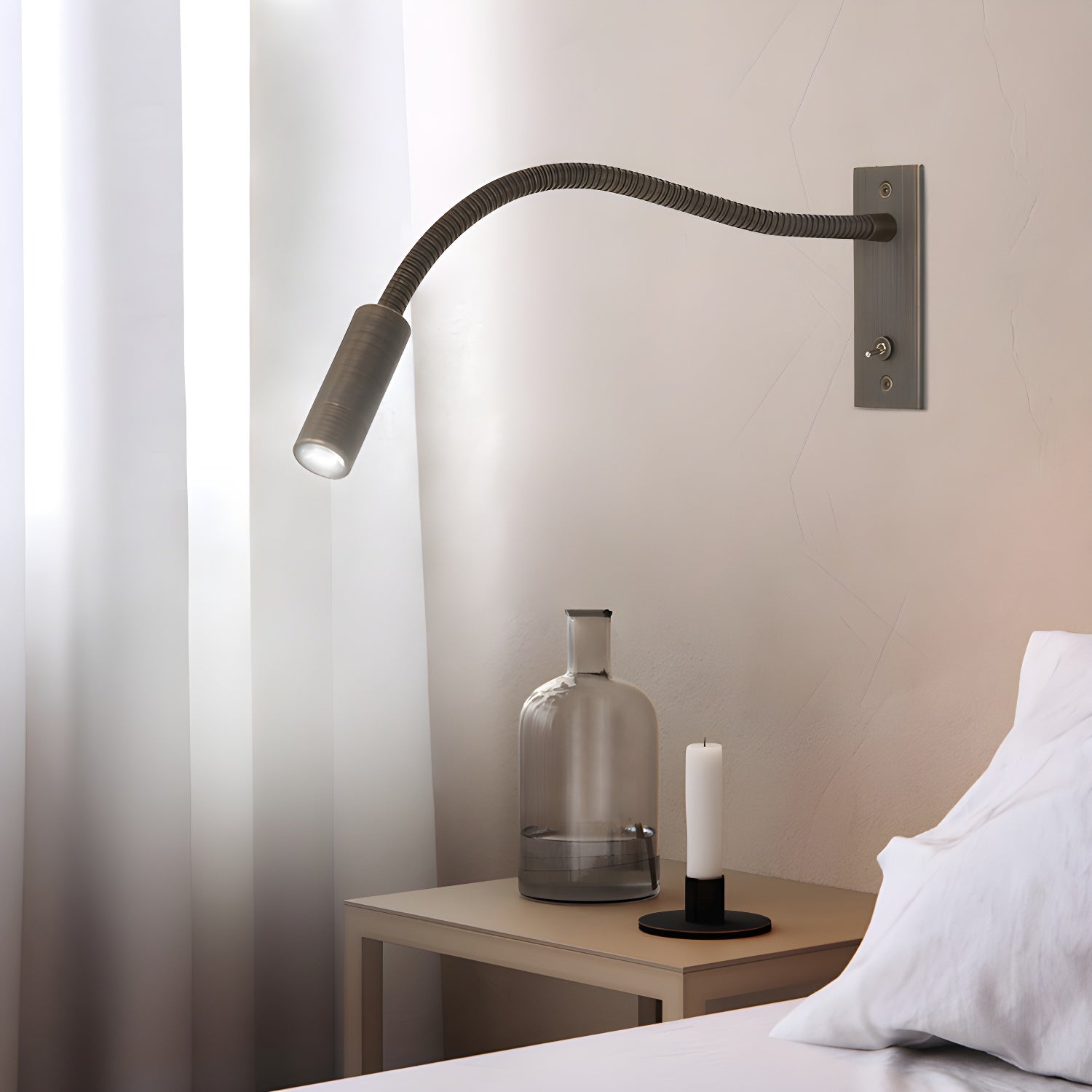 Wall Reading Light with Gooseneck Arm and Toggle Switch