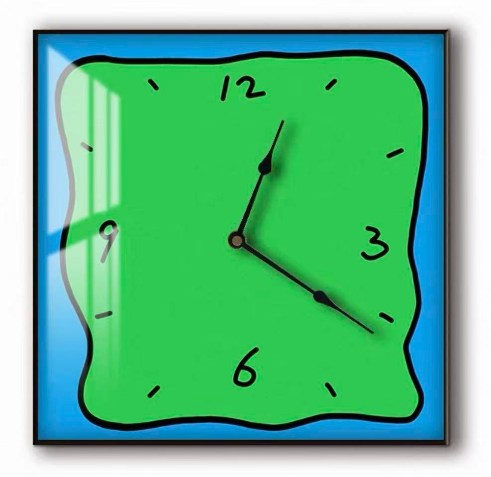 Silent Wall Clock Square Graffiti Art Face Quartz Movement