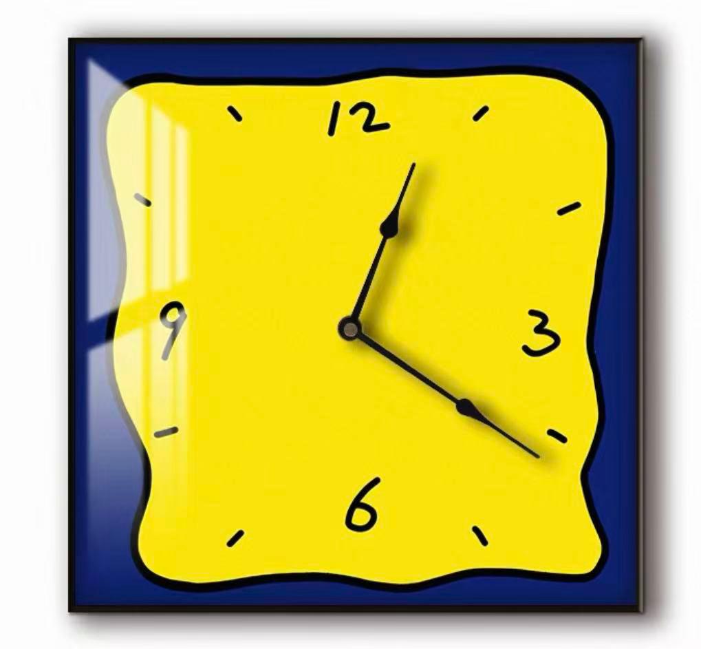 Silent Wall Clock Square Graffiti Art Face Quartz Movement