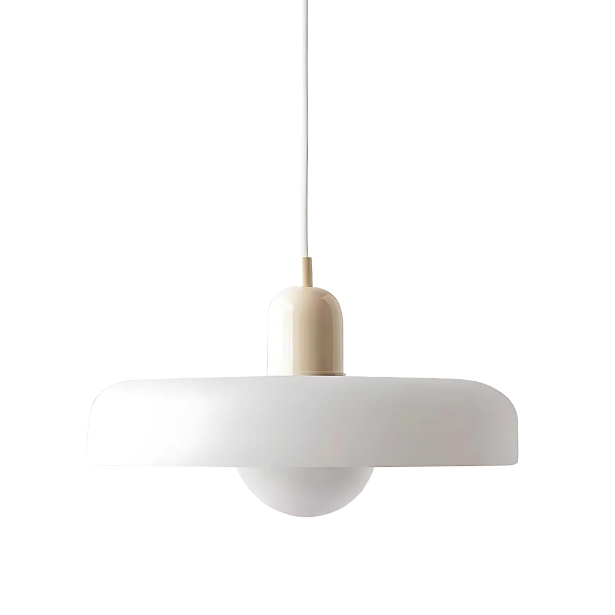Pendant Light Brushed Metal Coloured Glass Halo Modern Dining Room Bedroom