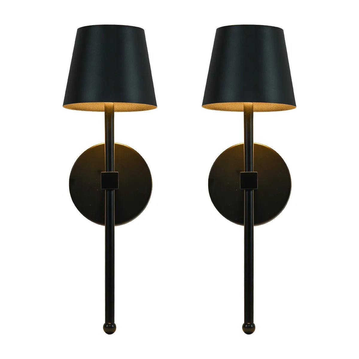 Cordless Wall Sconce Tapered Metal Shade Rechargeable Touch Remote Dimmable Bedside Hallway