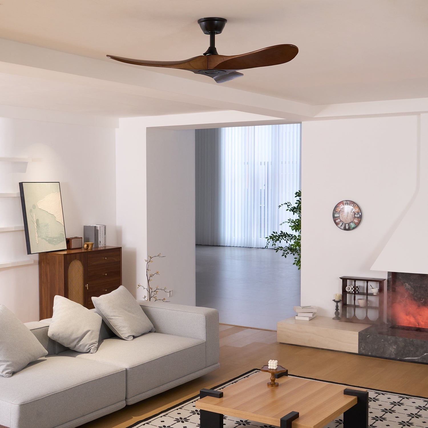 Wood Ceiling Fan with Remote Control
