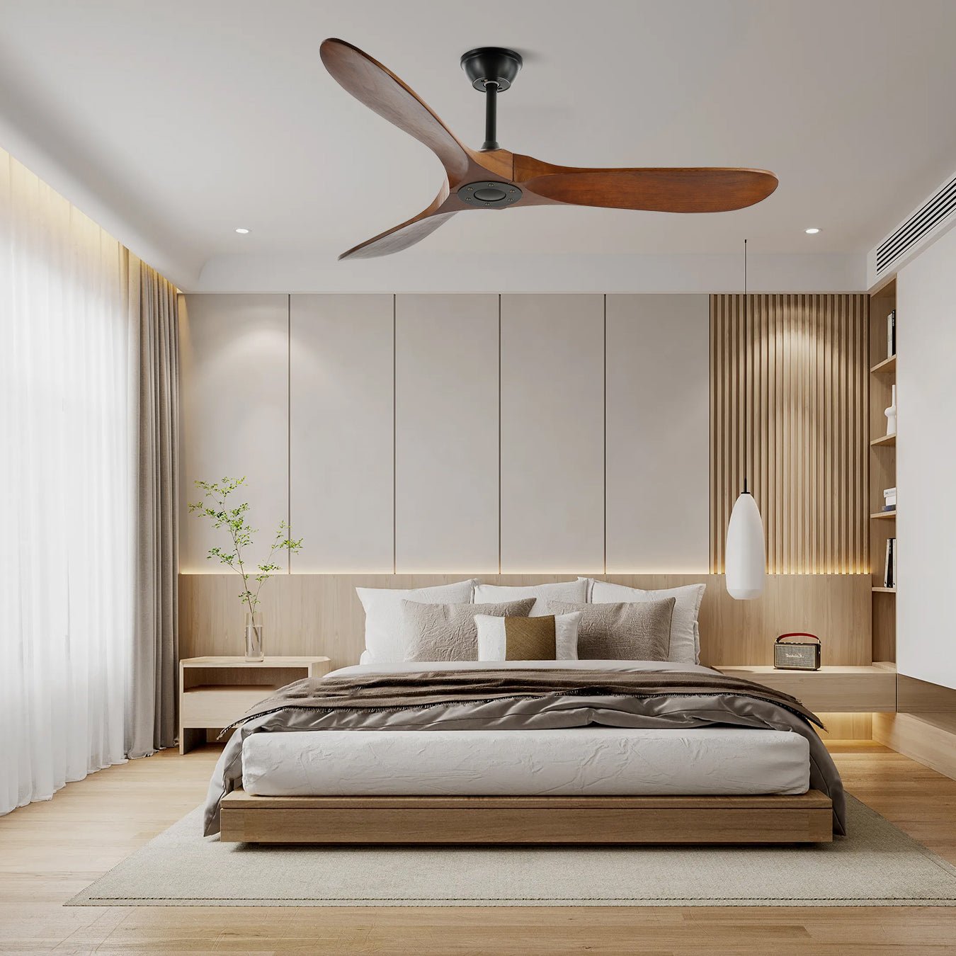 Wood Ceiling Fan with Remote Control
