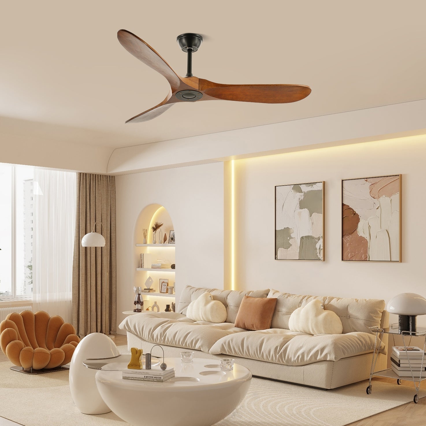 Wood Ceiling Fan with Remote Control