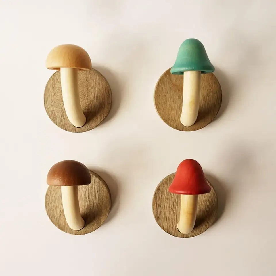 Wood Mushroom Wall Hook