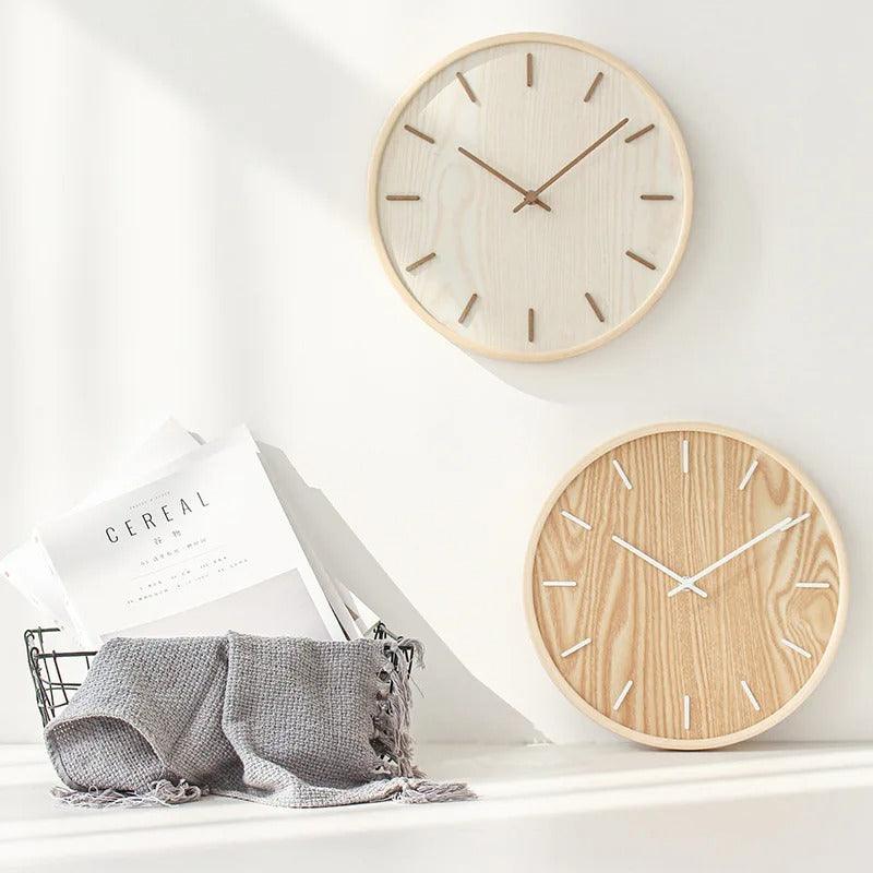 Wooden Wall Clock with Minimalist Dial