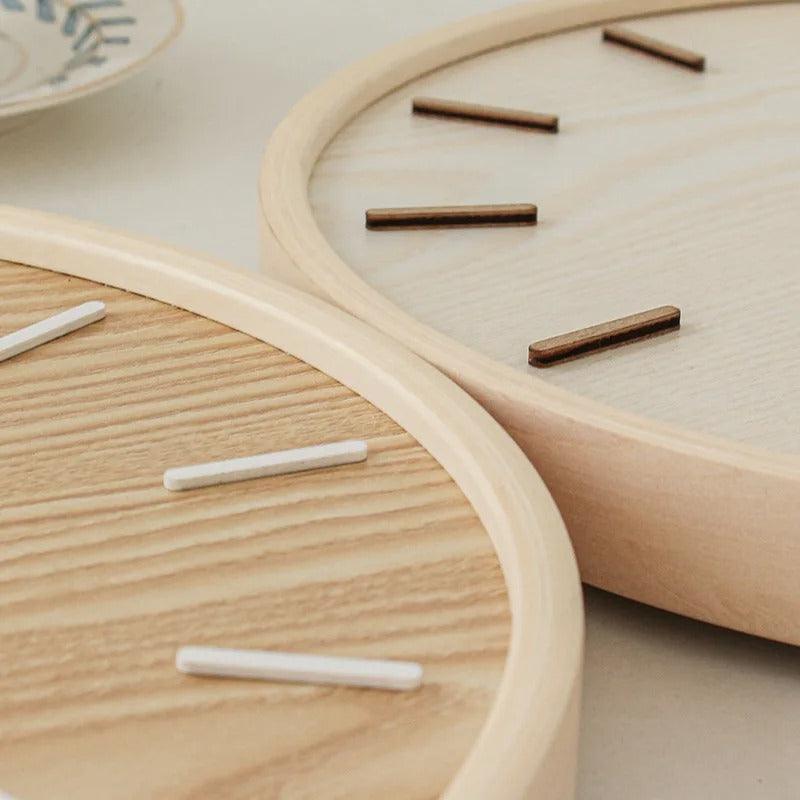 Wooden Wall Clock with Minimalist Dial