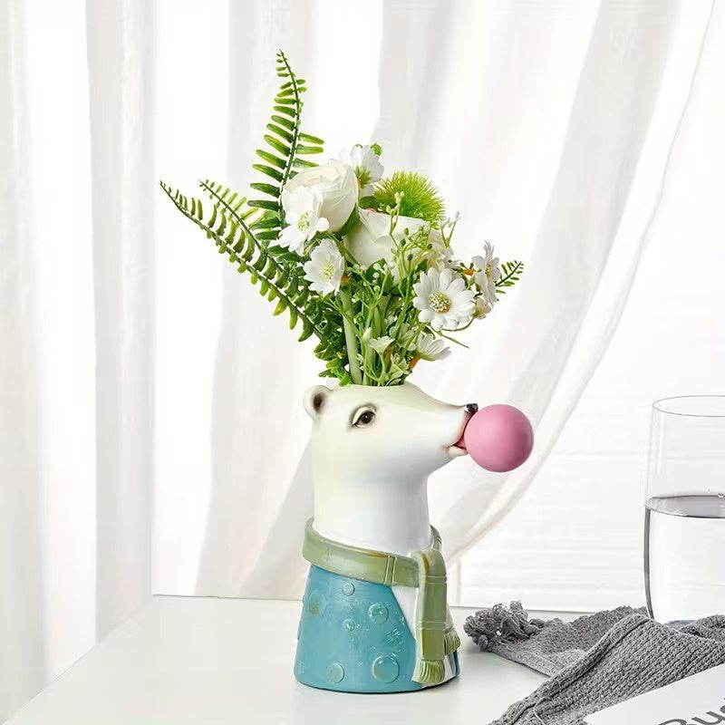 Animal Bust Sculptural Vase