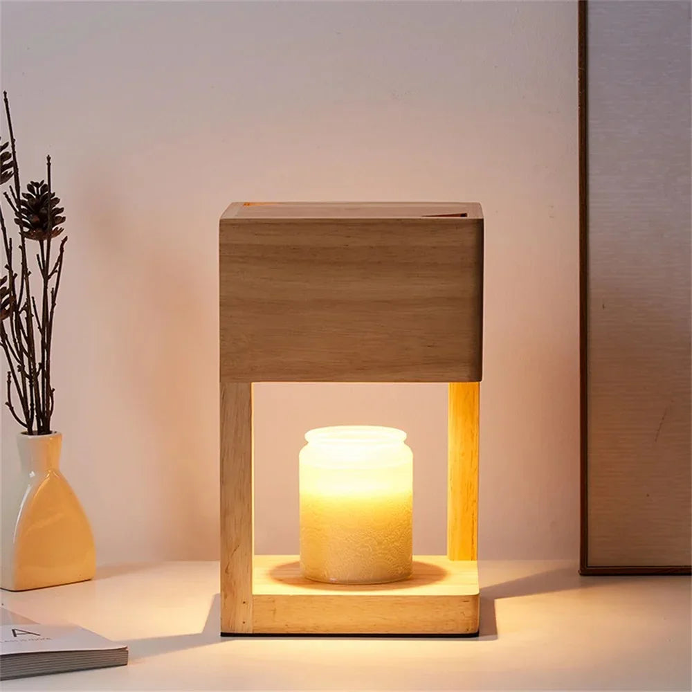 Wood Candle Warmer Lamp with Dimmer or Timer Switch