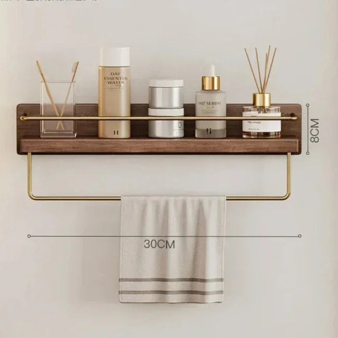 Bamboo Wall Mounted Rack for Entryways and Bathrooms