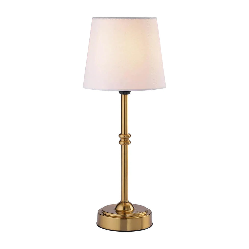 Cordless Table Lamp Retro Candlestick Base Interchangeable Shade Rechargeable LED Touch Dimmable Bedside