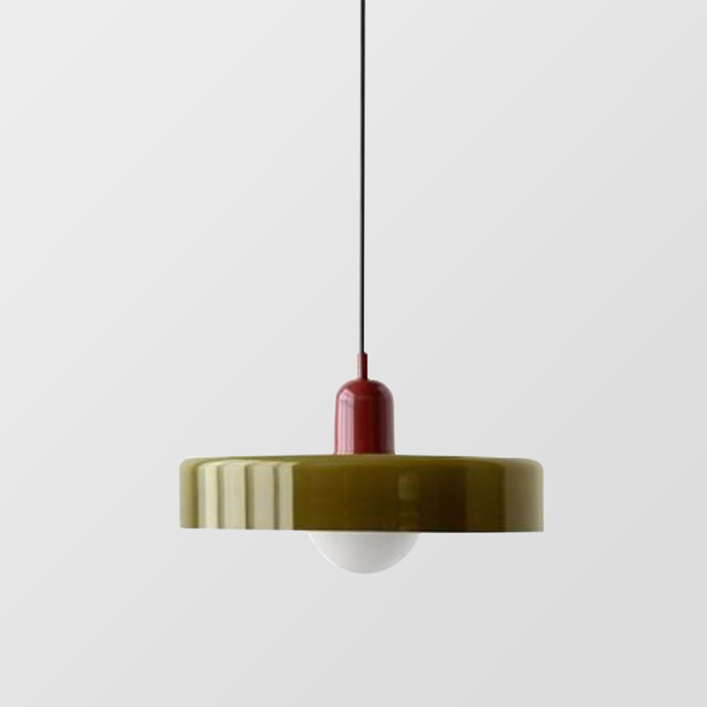Pendant Light Bauhaus Coloured Glass Disc Retro Kitchen Island Dining Table Cafe
