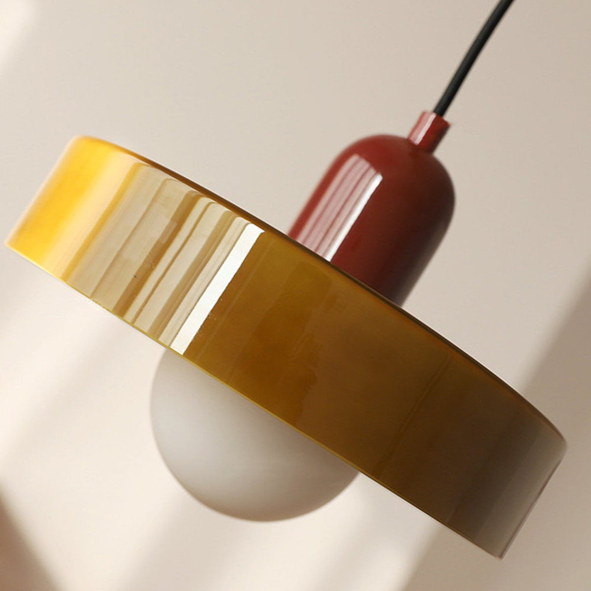 Pendant Light Bauhaus Coloured Glass Disc Retro Kitchen Island Dining Table Cafe