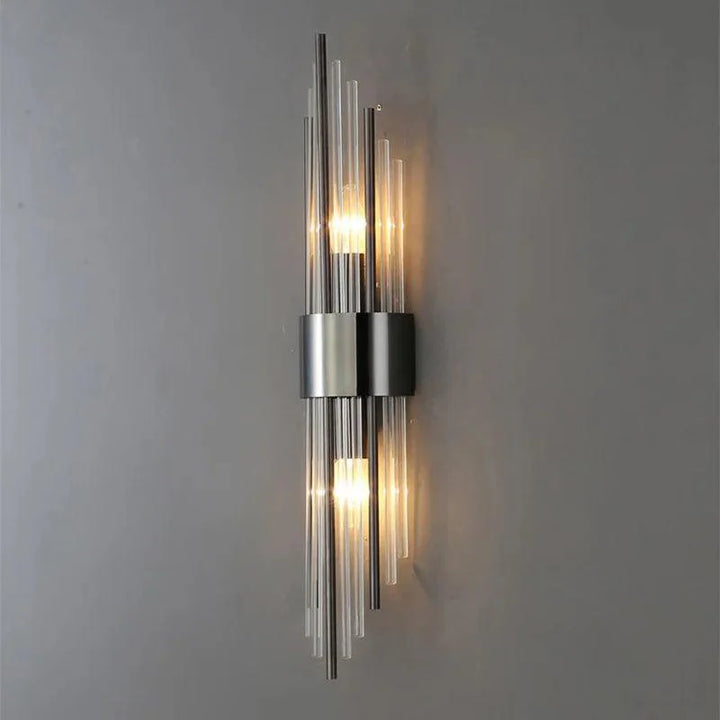Crystal Wall Sconce LED Stainless Steel Glam Hotel Style Hallway Bedroom Living Room