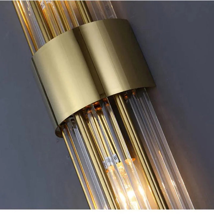 Crystal Wall Sconce LED Stainless Steel Glam Hotel Style Hallway Bedroom Living Room