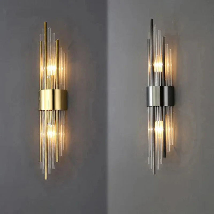 Crystal Wall Sconce LED Stainless Steel Glam Hotel Style Hallway Bedroom Living Room