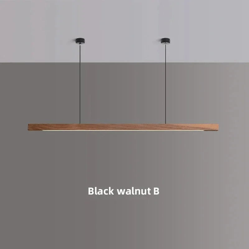 Wood Linear LED Pendant Light for Dining Tables and Islands