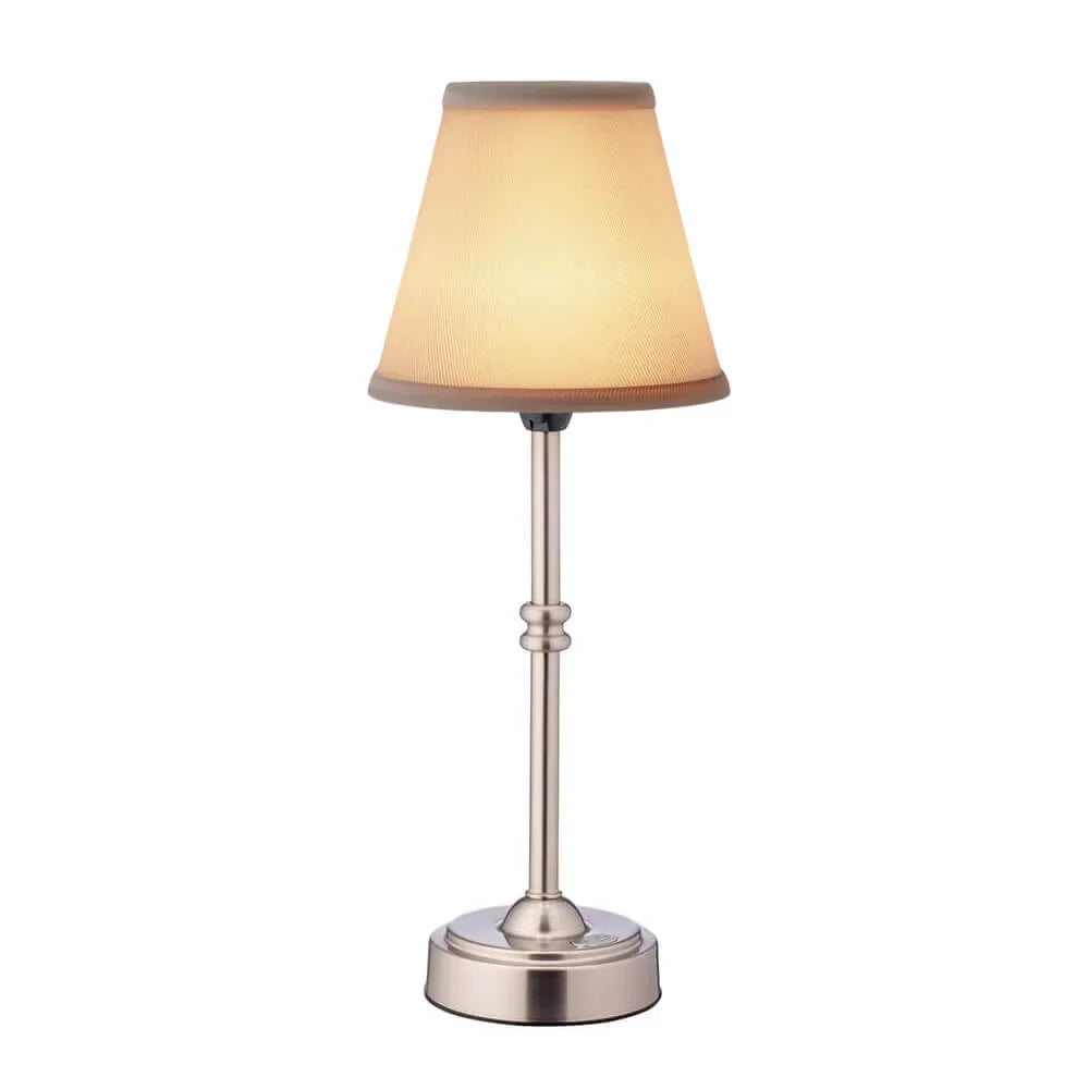 Cordless Table Lamp Retro Candlestick Base Interchangeable Shade Rechargeable LED Touch Dimmable Bedside