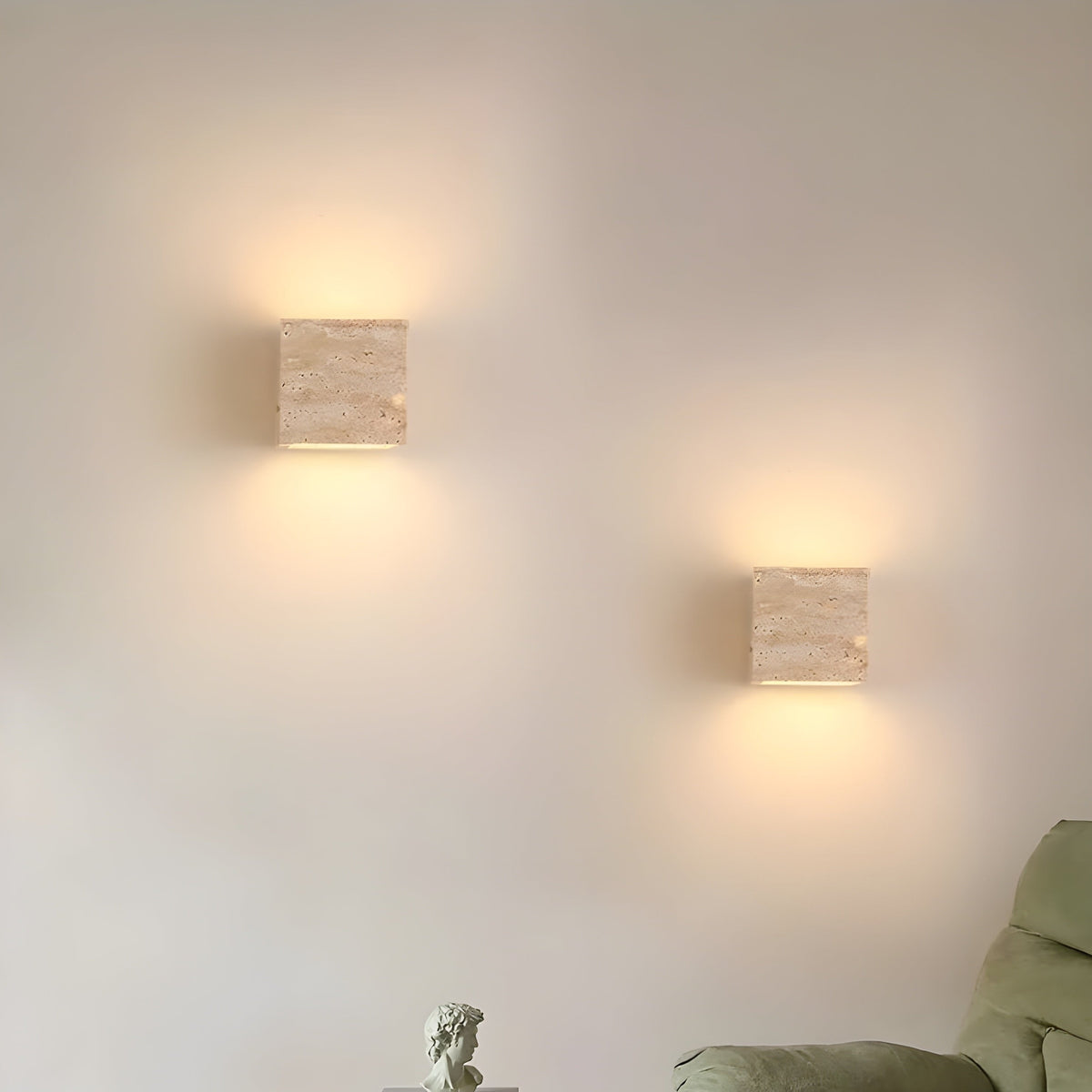 Outdoor Wall Light Travertine Stone LED IP65 Minimalist Patio Garden Courtyard