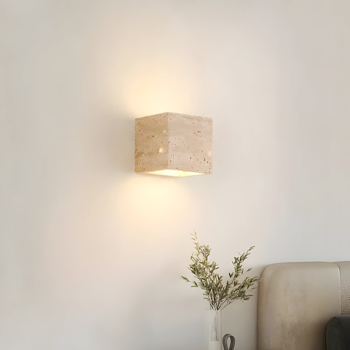 Outdoor Wall Light Travertine Stone LED IP65 Minimalist Patio Garden Courtyard