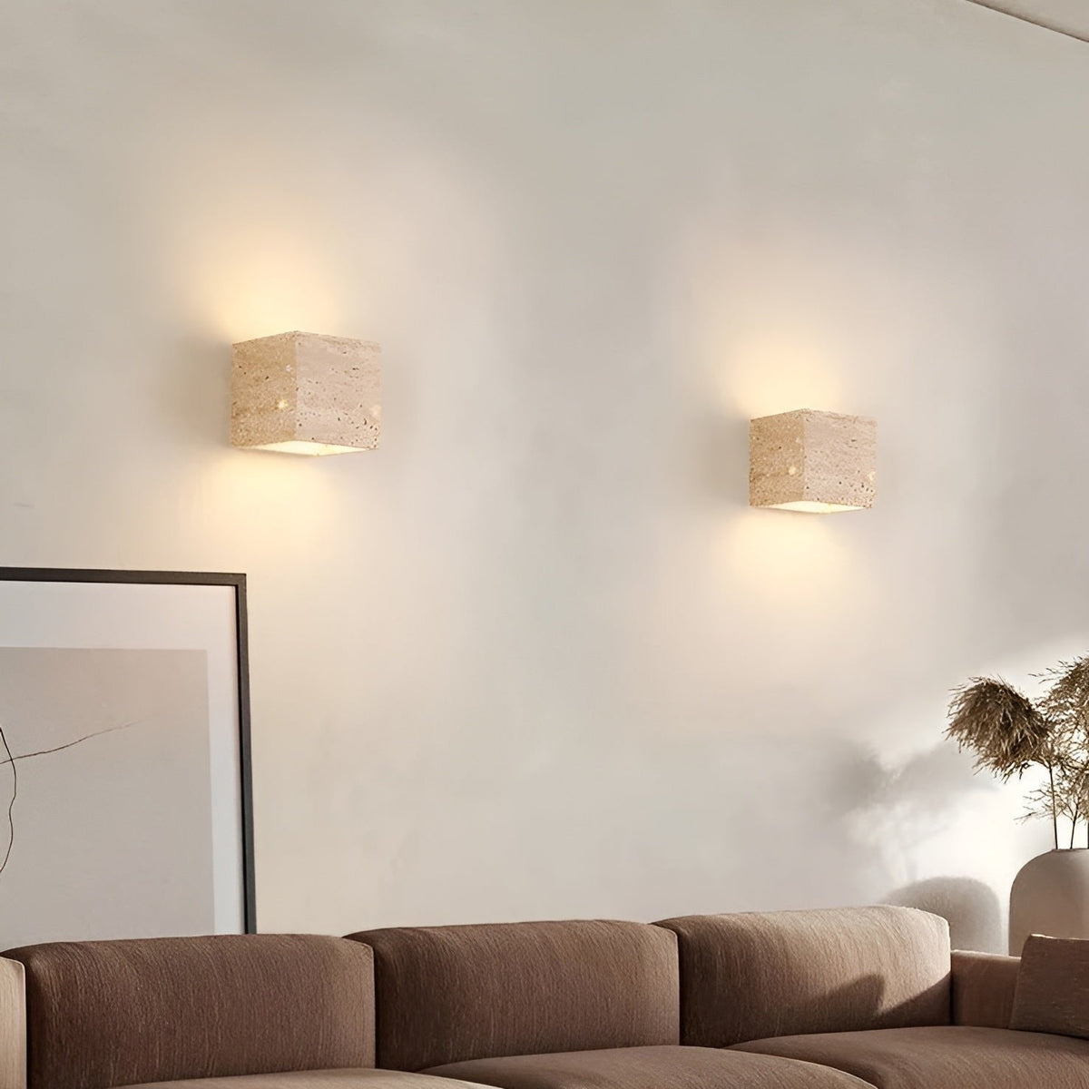Outdoor Wall Light Travertine Stone LED IP65 Minimalist Patio Garden Courtyard