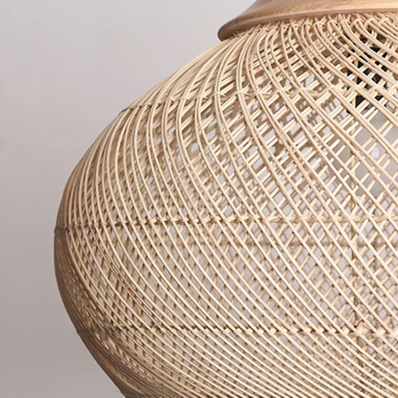 Pendant Light Handwoven Rattan Bell Boho Dining Room Kitchen Island Bedroom