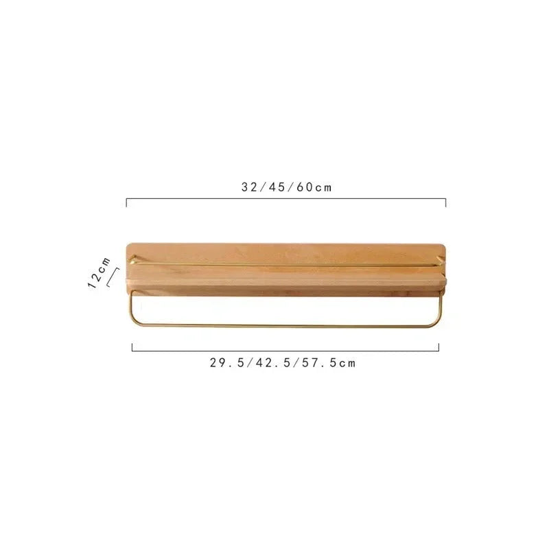 Bamboo Wall Mounted Rack for Entryways and Bathrooms