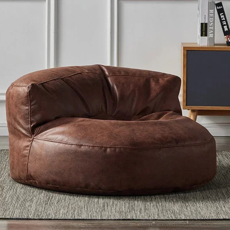 Bean Bag Sofa Cover Ergonomic Lounge Seat with Matching Stools