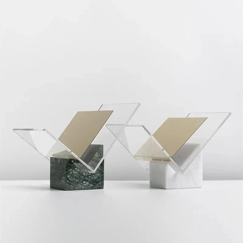 Marble and Acrylic File Holder Desk Magazine Organiser