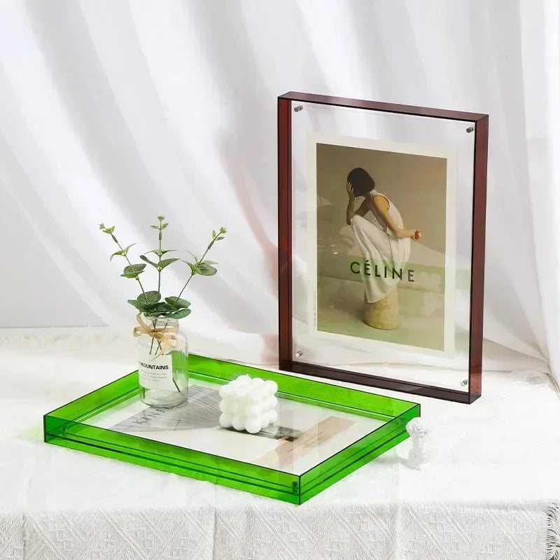 Acrylic Picture Frame with Coloured Edge for Wall and Desk