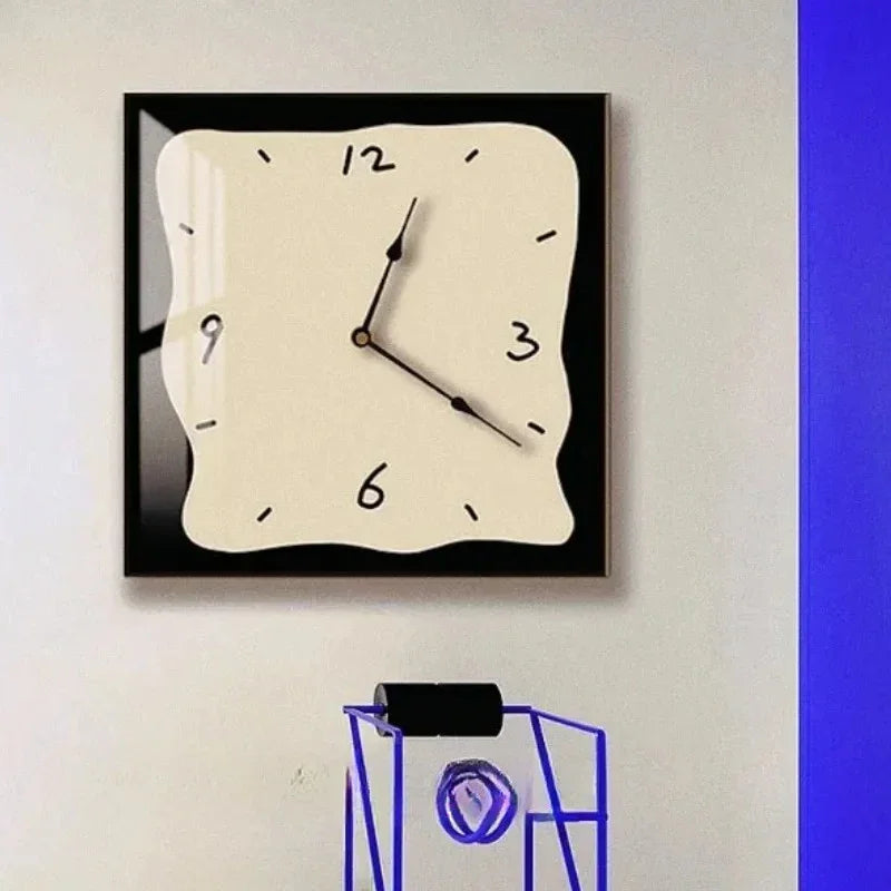 Silent Wall Clock Square Graffiti Art Face Quartz Movement