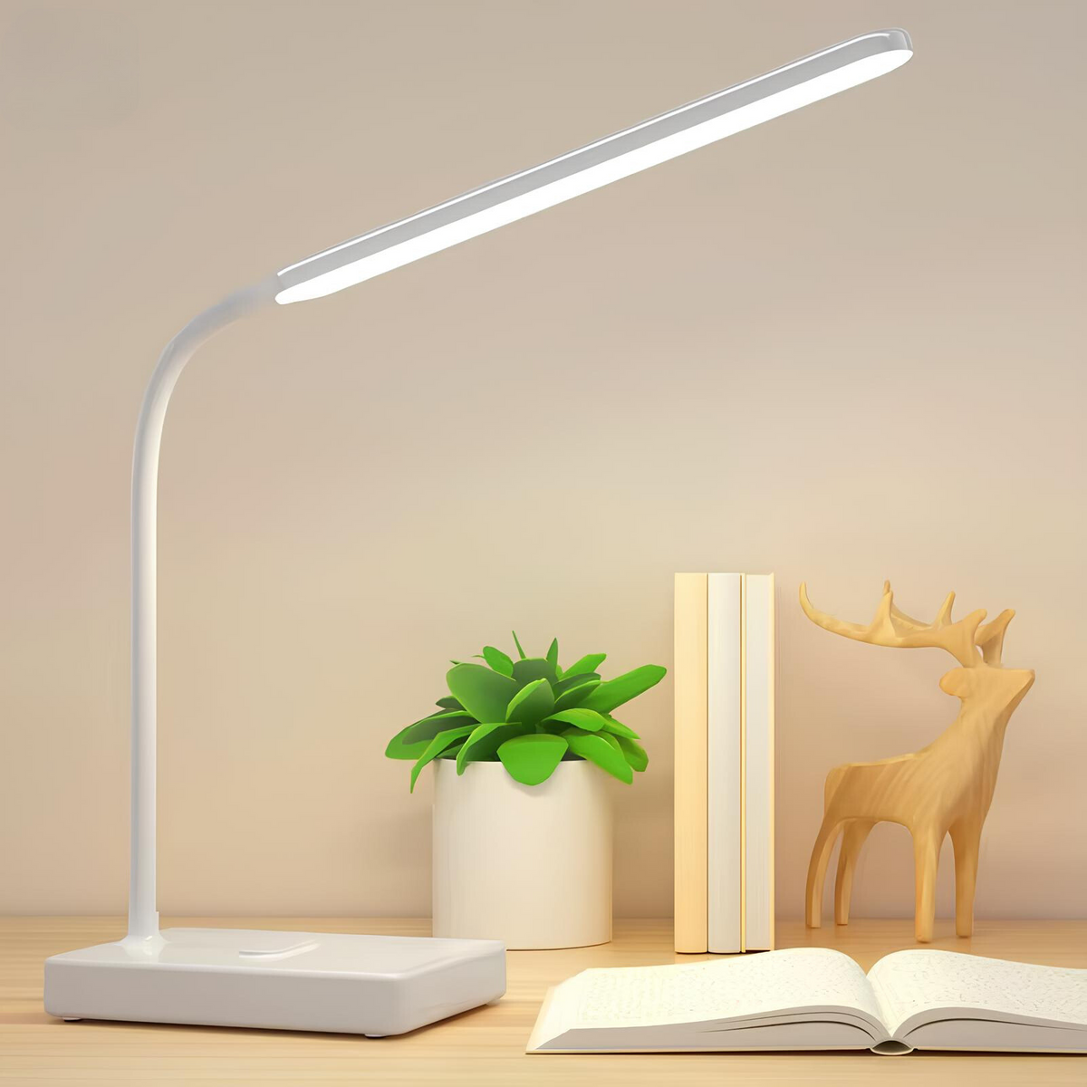 Desk Lamp LED Flexible Gooseneck Arm Dimmable Rechargeable Study Reading Office Light