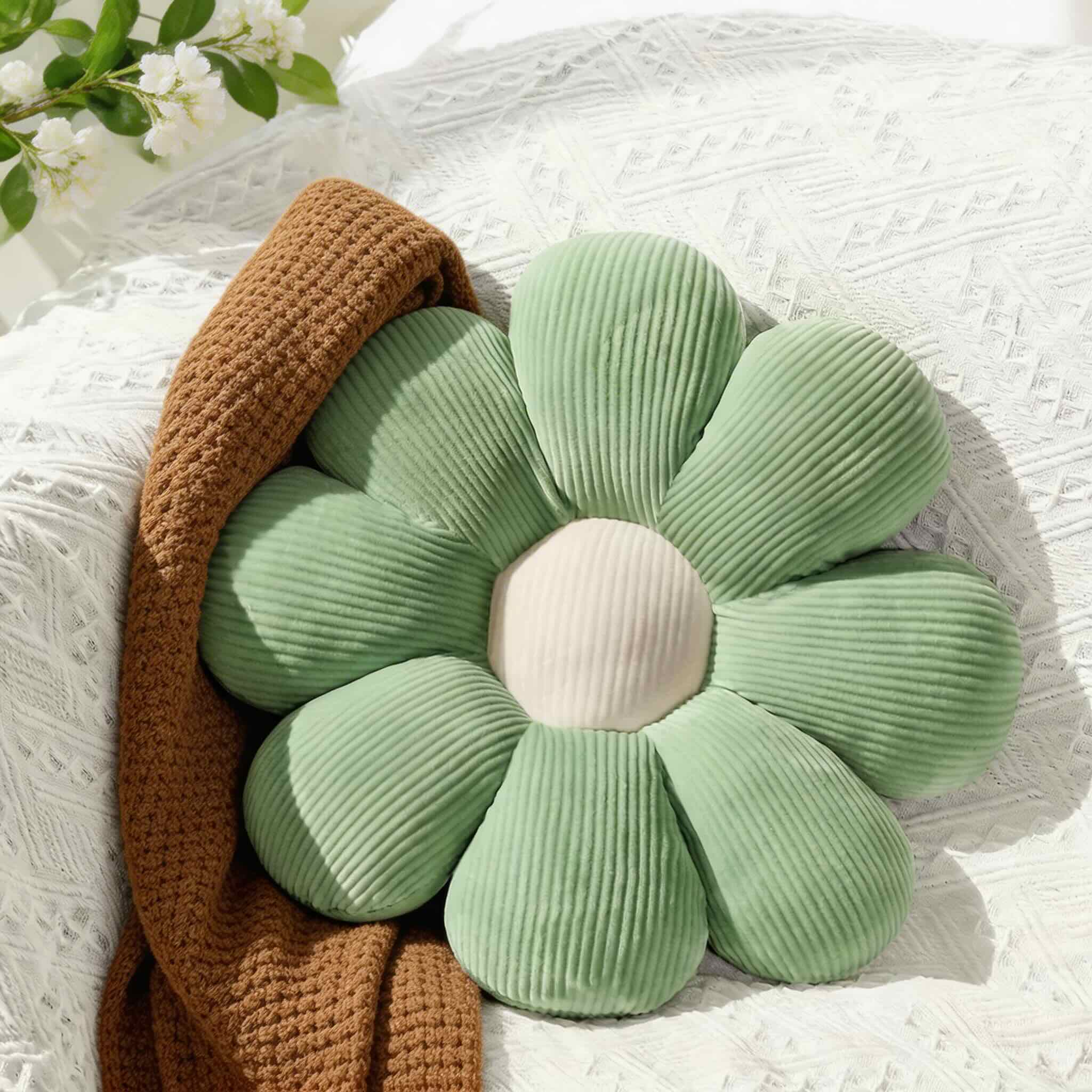 Sunflower Floral Cushion with Soft Plush Seat Pad
