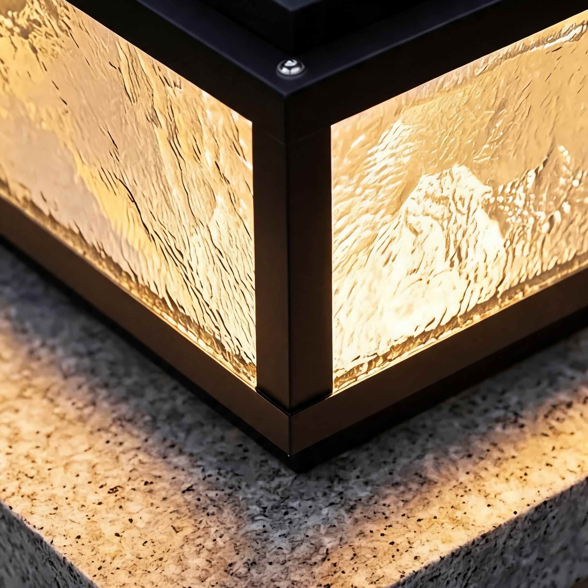 Modern Square Outdoor Pillar Light with Solar or Mains Power