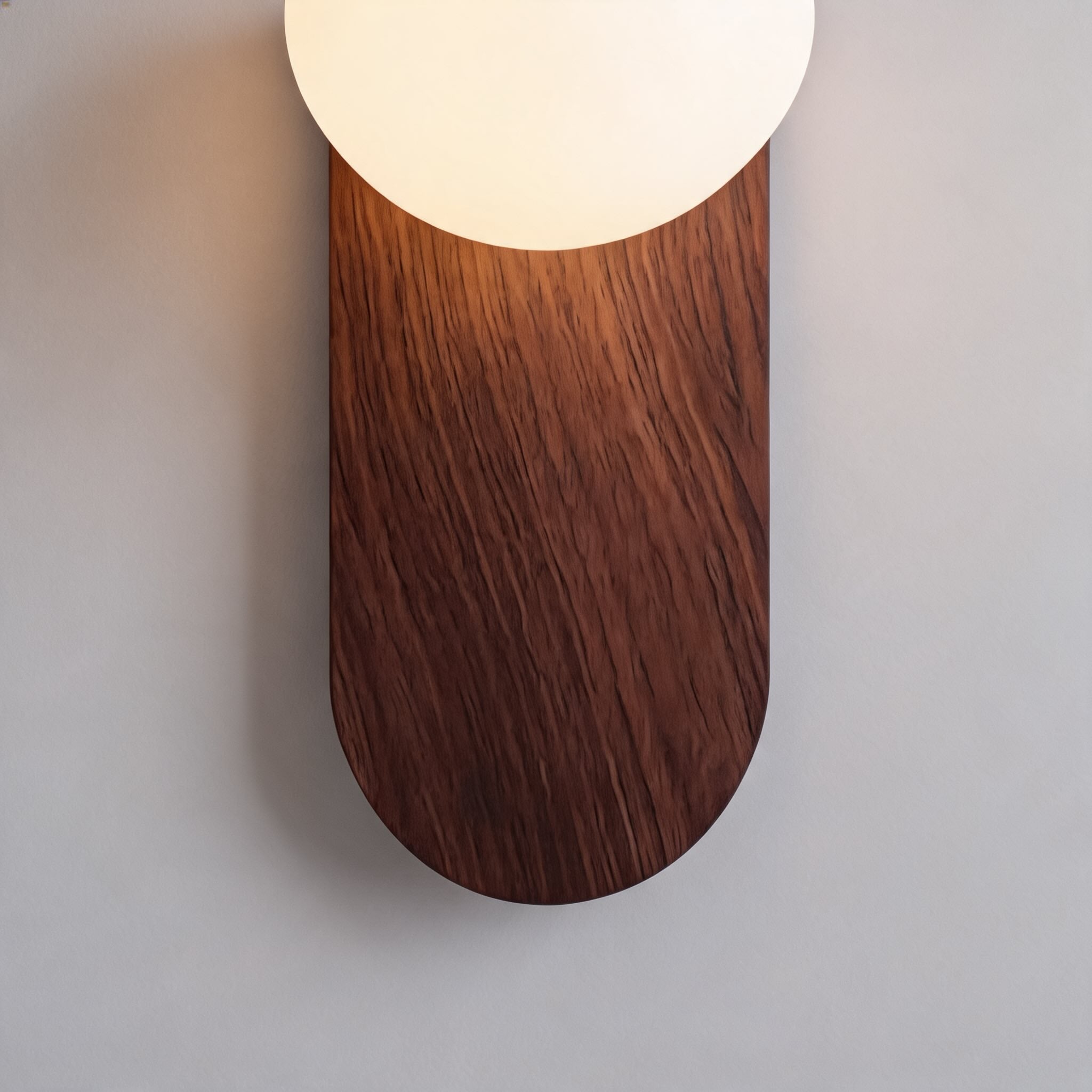 Bentwood Wall Sconce with Opal Glass Shade for Bedrooms