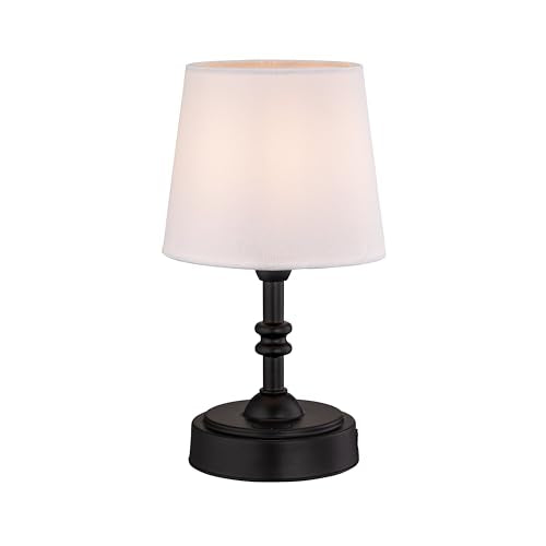 Bedside Lamp Cordless Rechargeable Mini Lampshade Classic Turned Stem USB Dimmable Bedroom Nightstand