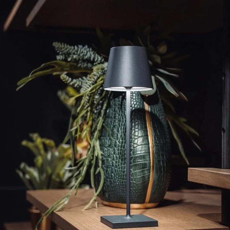 Cordless Table Lamp Tall Bistro Style Rechargeable Aluminium LED Touch Dimmable Restaurant Dining