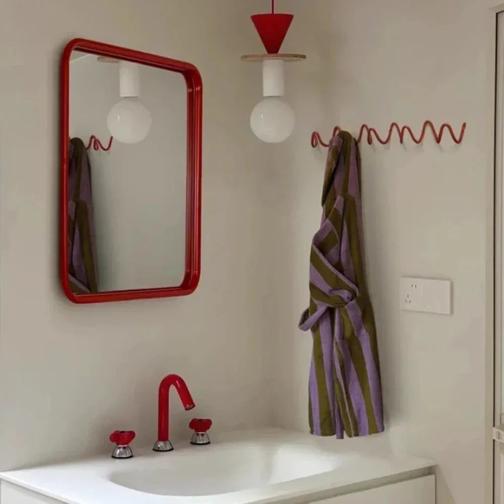 Wrought Iron Wall Hook Rack Wave Design for Entryways