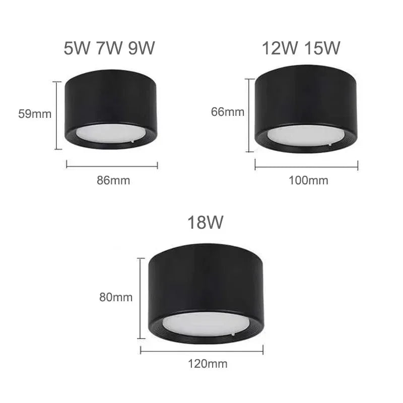 Aluminium LED Surface Mounted Downlight Dimmable Spotlight