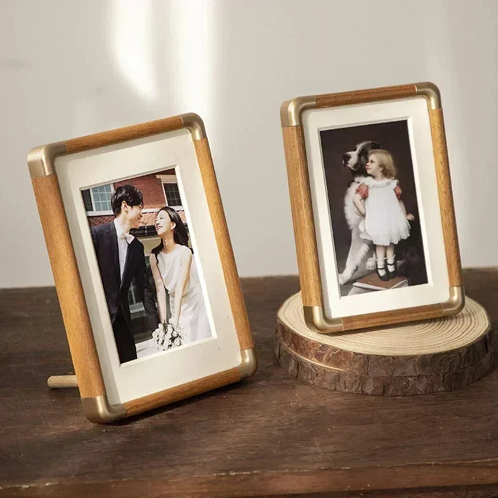 Solid Wood Tabletop Photo Frame with Corner Detailing